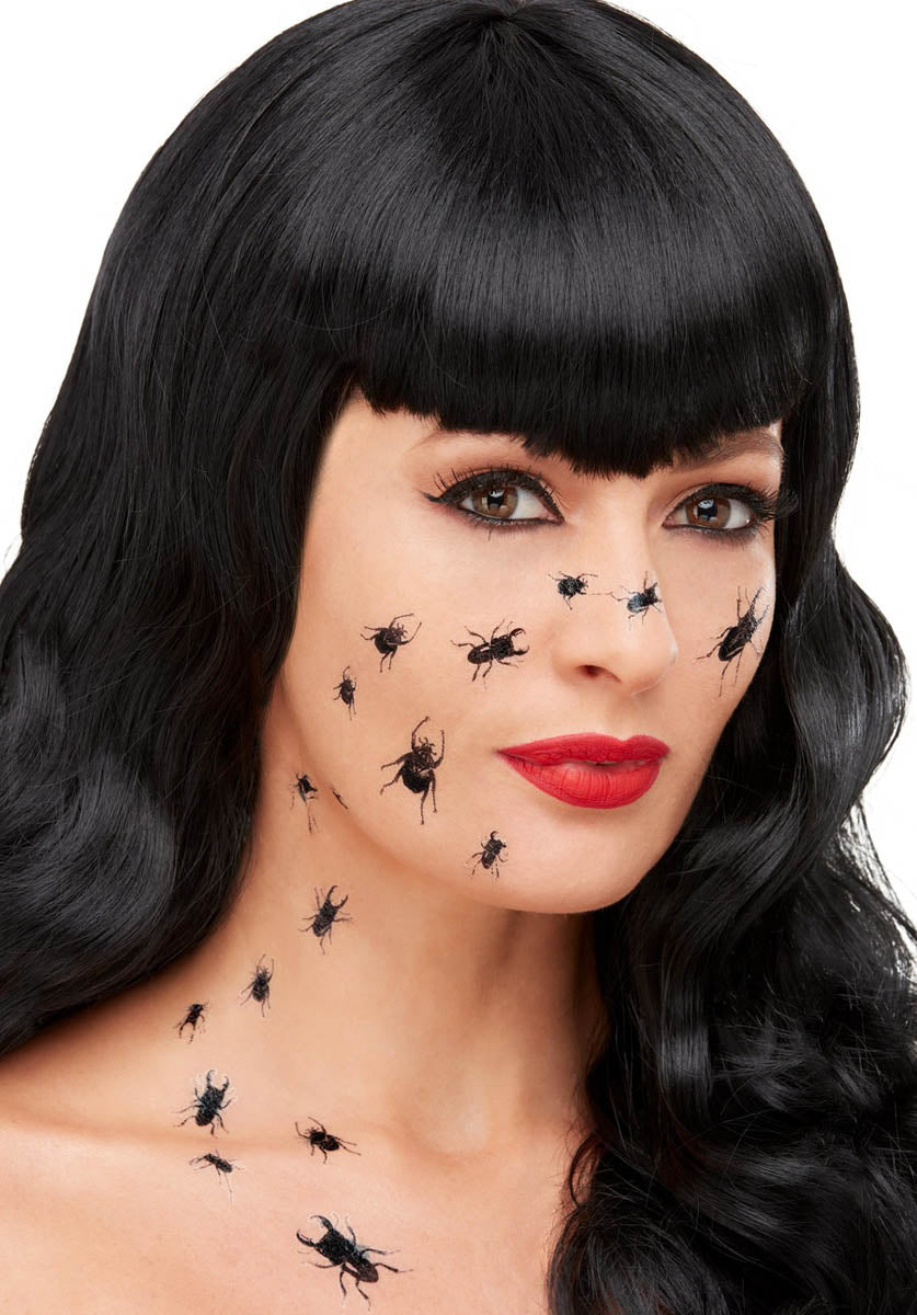 Smiffys Make-Up FX, Creepy Bug Transfers, Black