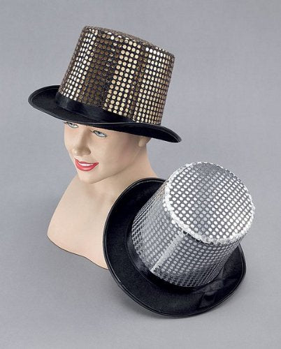 Sequin gold top hat