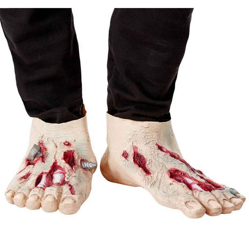 Zombie Latex Shoe Covers, Beige