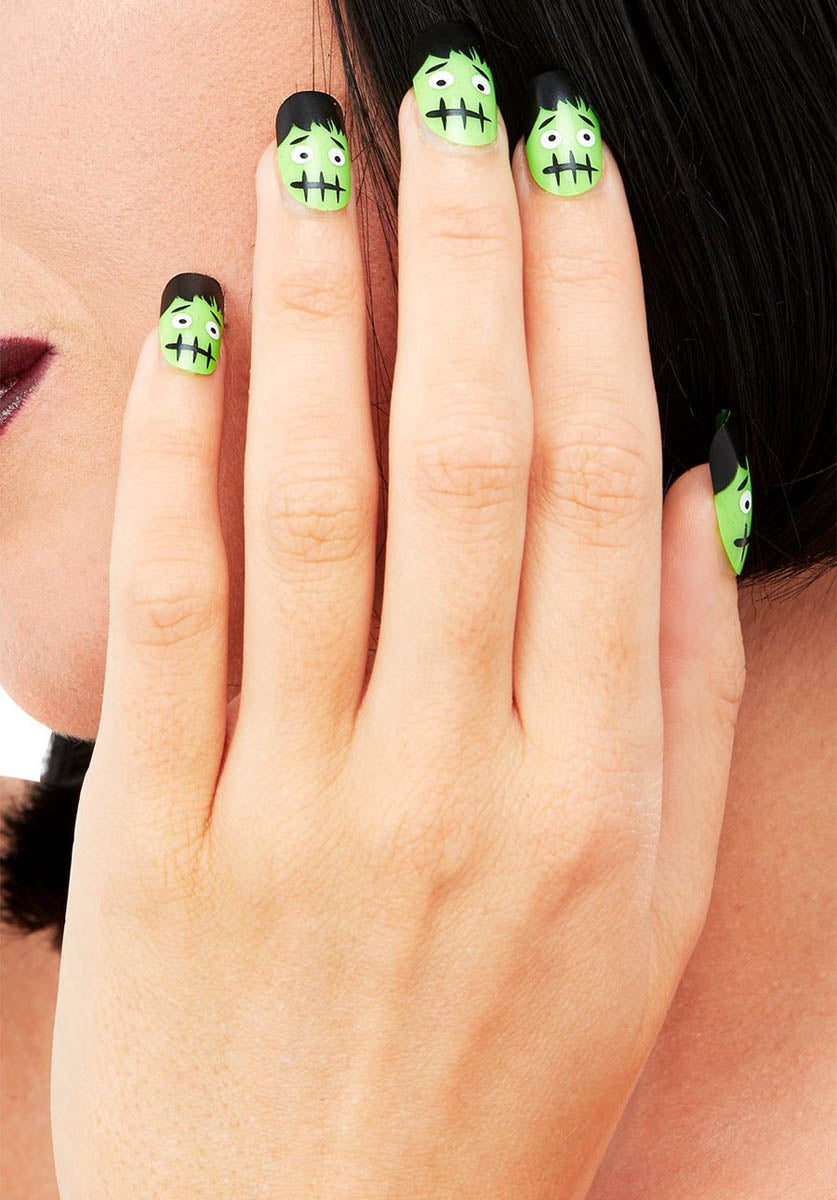 Smiffys Make-Up FX, Frankenstein Nails, Green