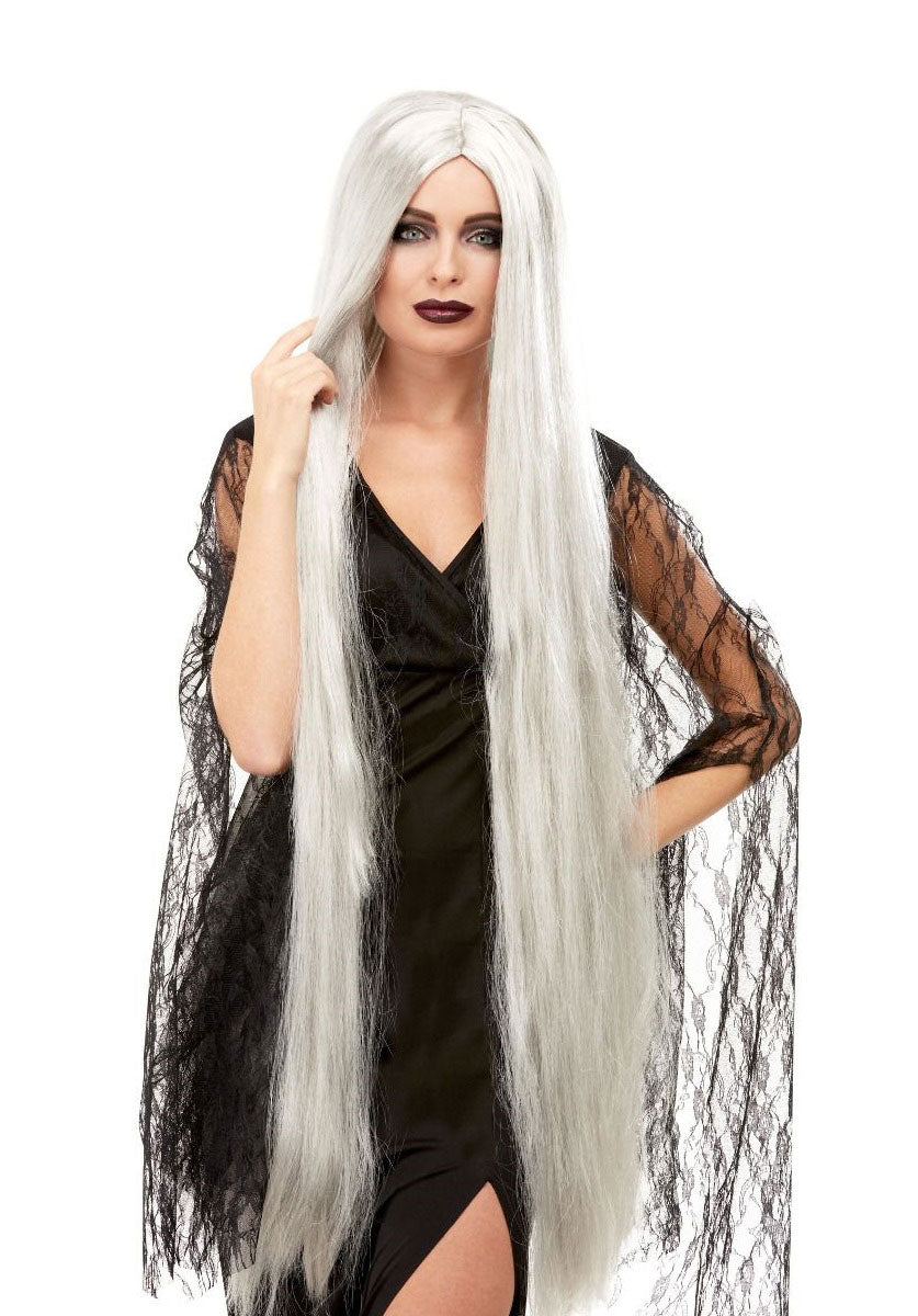 Witch Wig Extra Long, Grey