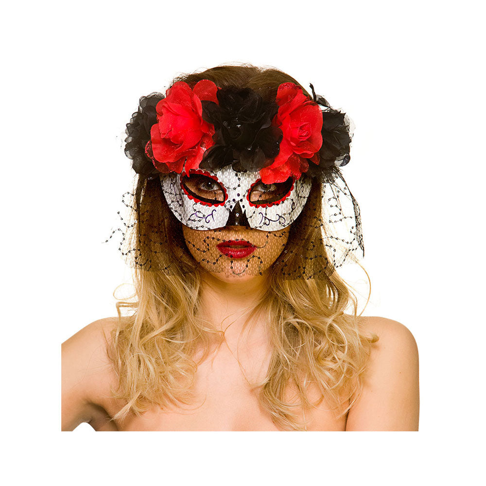 Day of the Dead Eyemask with Veil (min6)