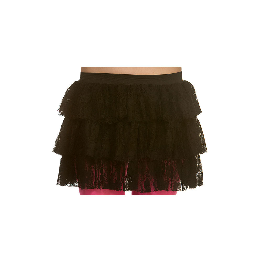 80's Lacy Ra-Ra Skirt - BLACK