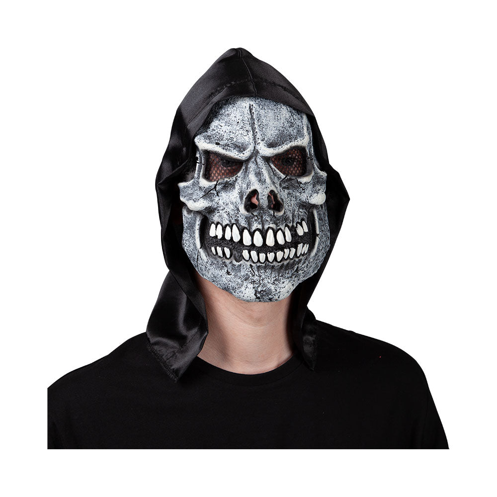 Latex Mask - Skeleton Reaper with Hood