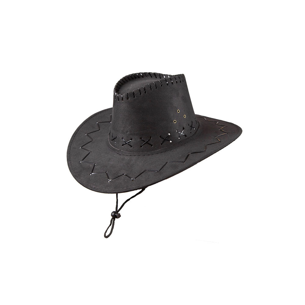 Suede Cowboy Hat- Black (min6)