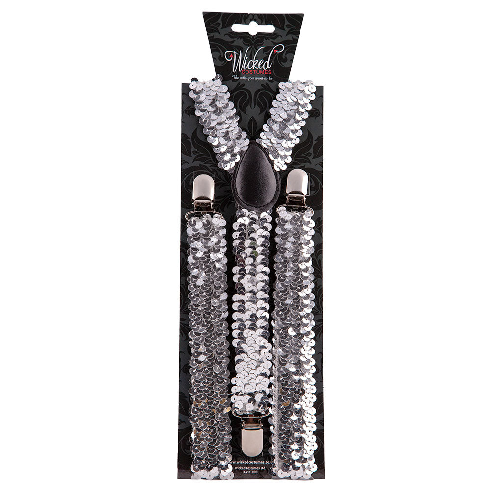 Adult Braces - SILVER SEQUIN