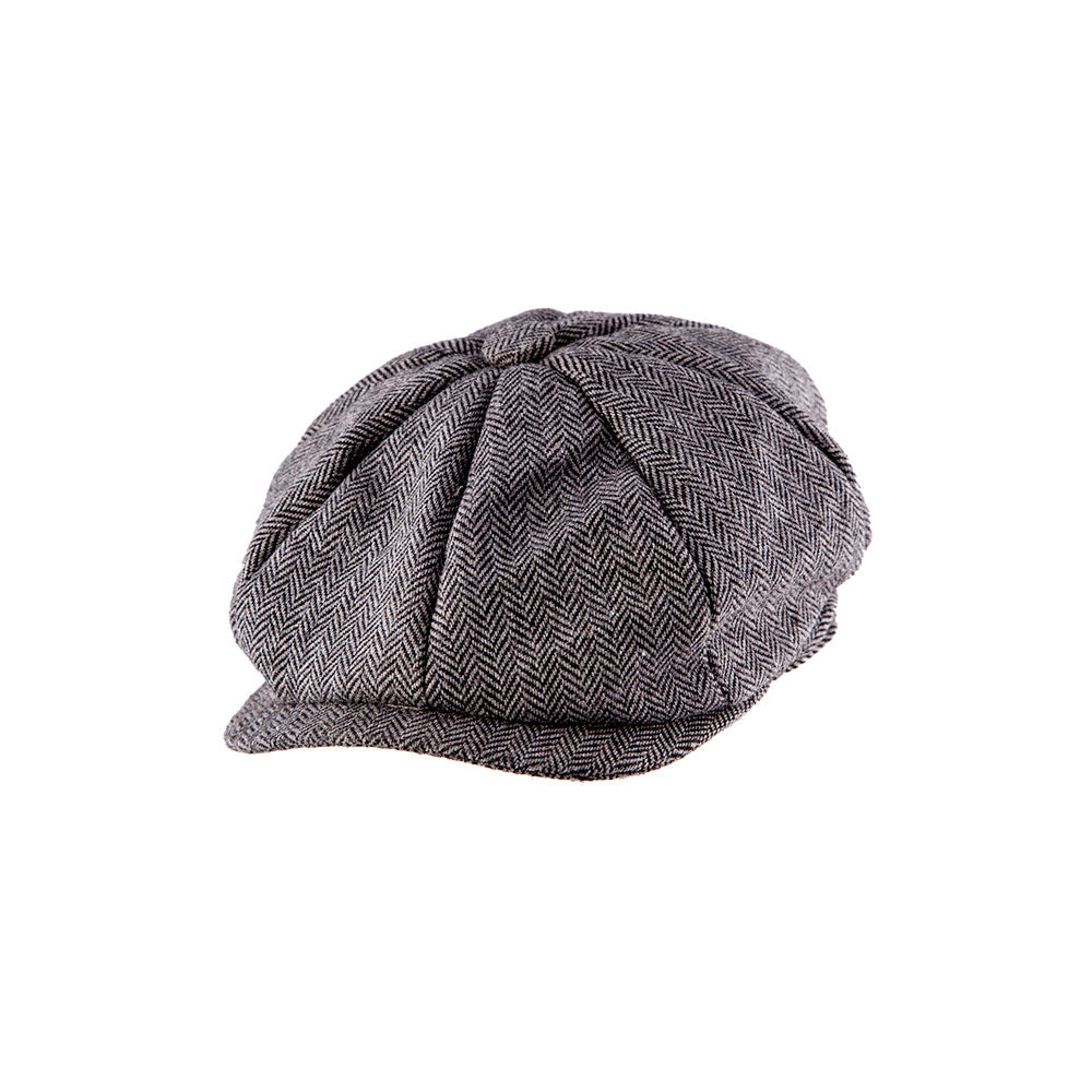 Herringbone Flat Cap - Grey (min6)