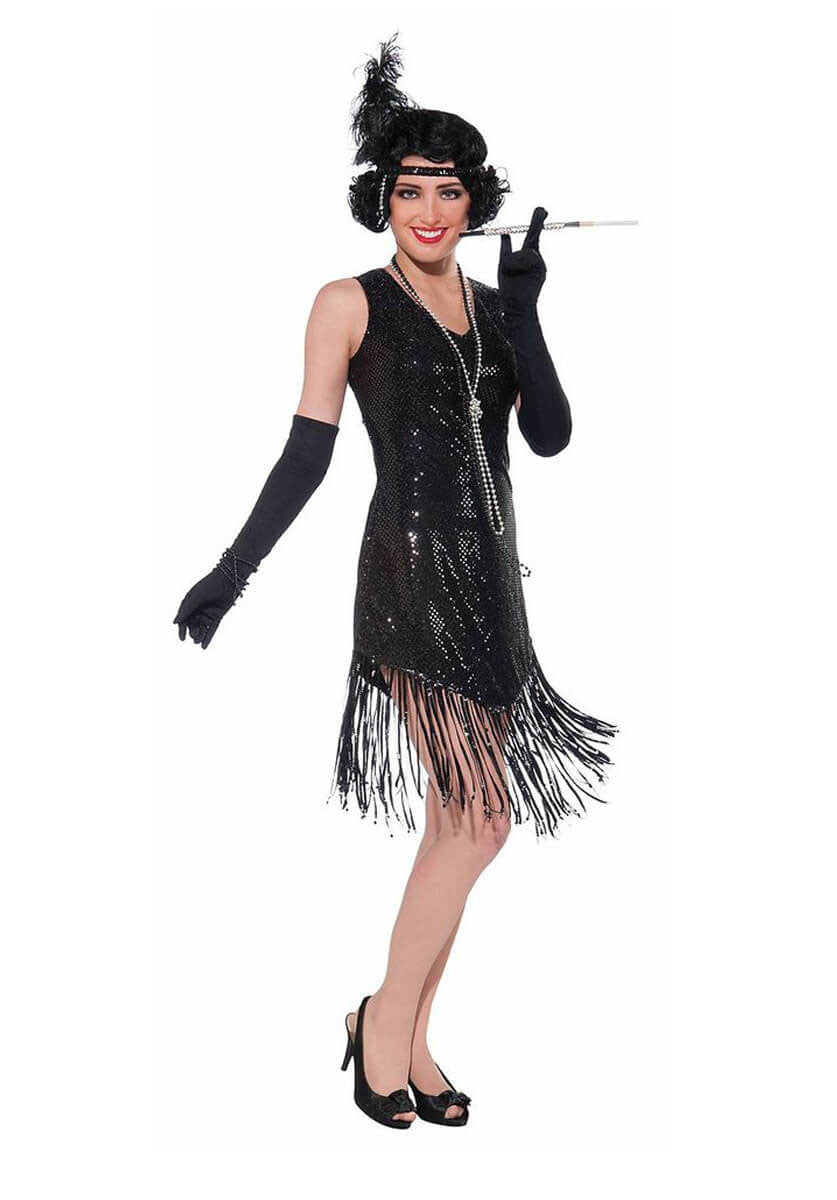 Swinging In Sequins Costume, Black