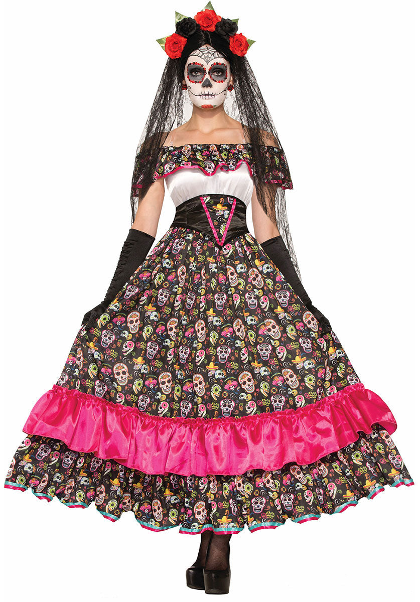 Day of the Dead Ball Gown Style Skull Dress