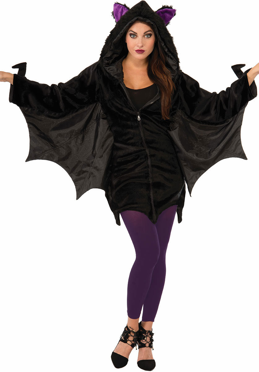 Ladies Batwing Hooded Dress Costume