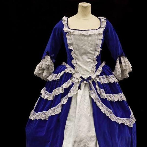 18th Century Dress in Blue and Cream (HIRE ONLY)