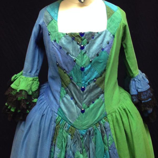 18th Century Dress in Blue & Green (HIRE ONLY)