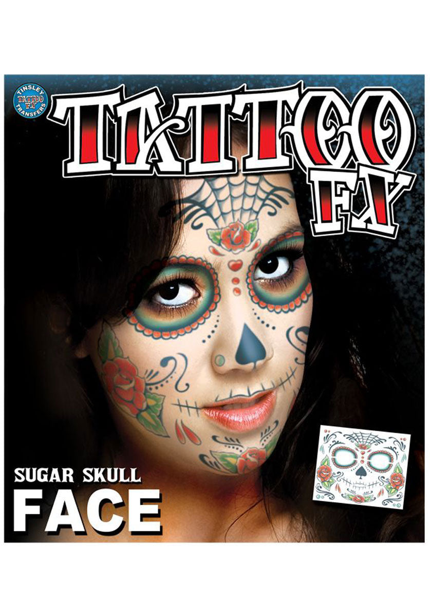 Sugar Skull Face Tattoo