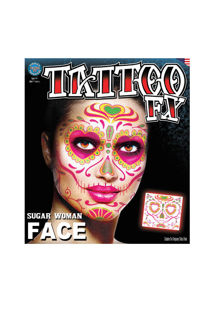 Sugar Woman Face Tattoo