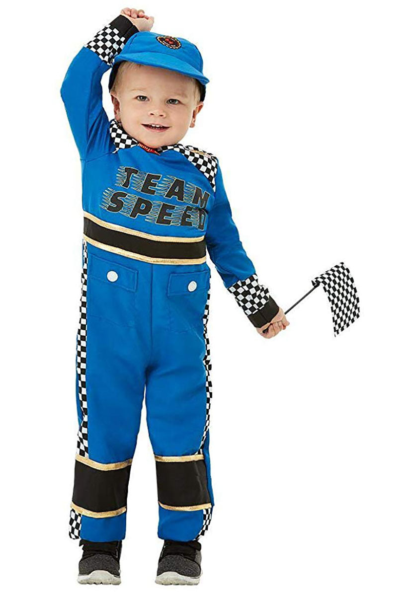 Toddler Racing Car Driver Costume, Blue