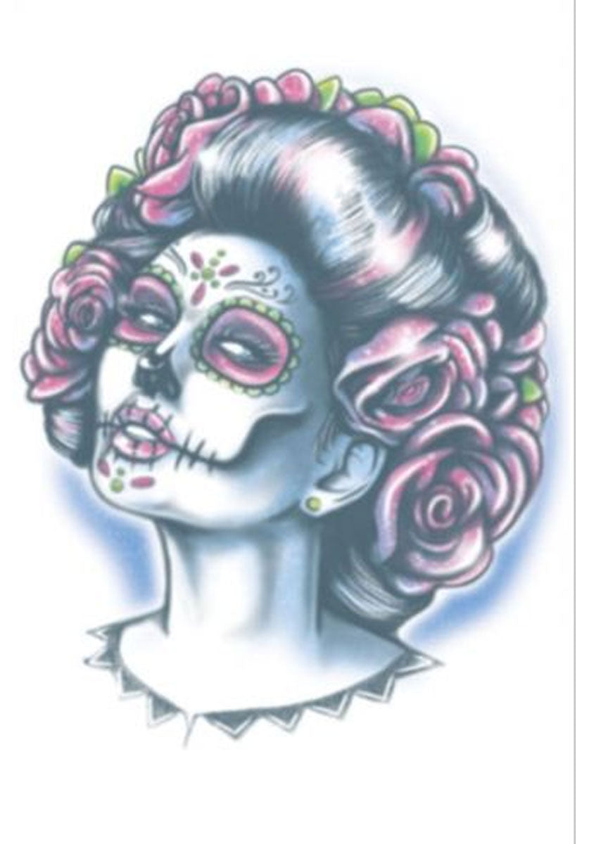 Senora Muerte Day of the Dead Temporary Tattoo