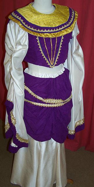 Egyptian queen Cleopatra costume purple white and yellow (HIRE ONLY)