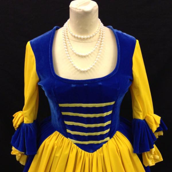 18th Century Dress in Blue and Yellow (HIRE ONLY)