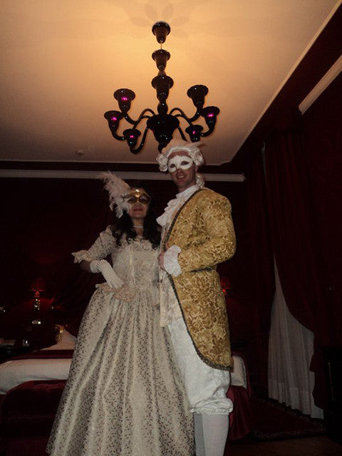 masquerade ball costumes in creams and gold HIRE ONLY Mad