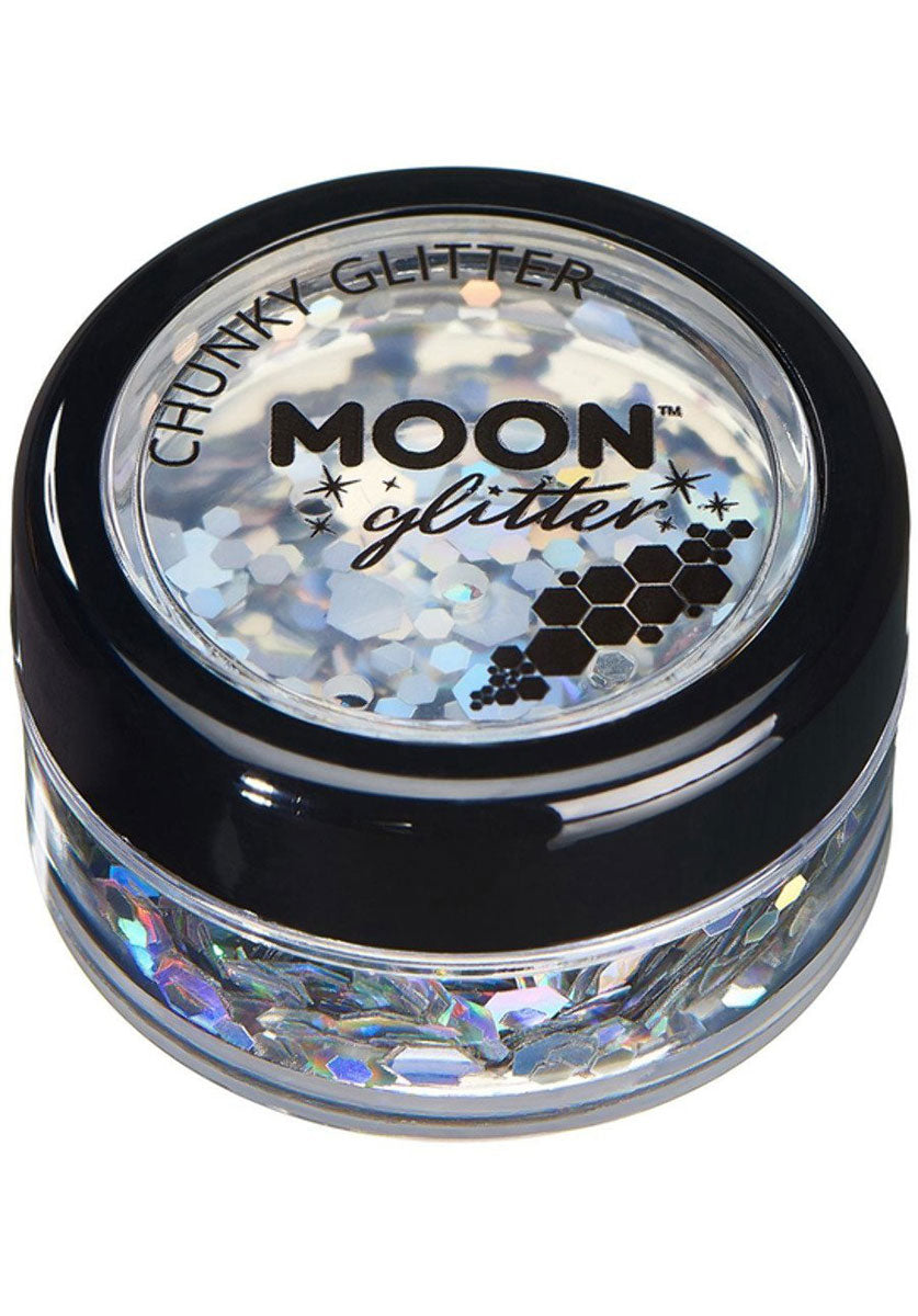 Moon Glitter Holographic Chunky Glitter, Silver