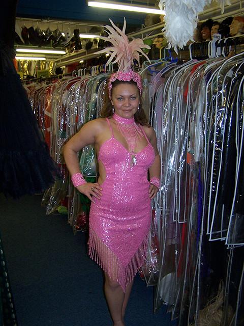 pink sequin cabaret las vegas showgirl dress (HIRE ONLY)