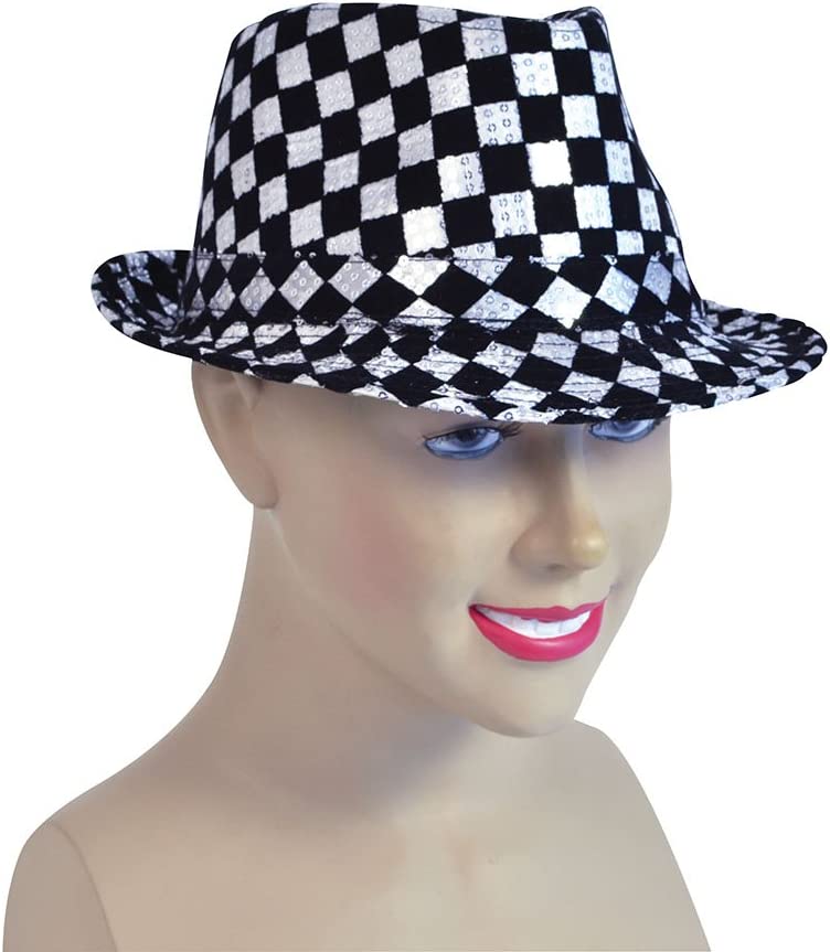 TRILBY HAT CHEQUARED SILVER