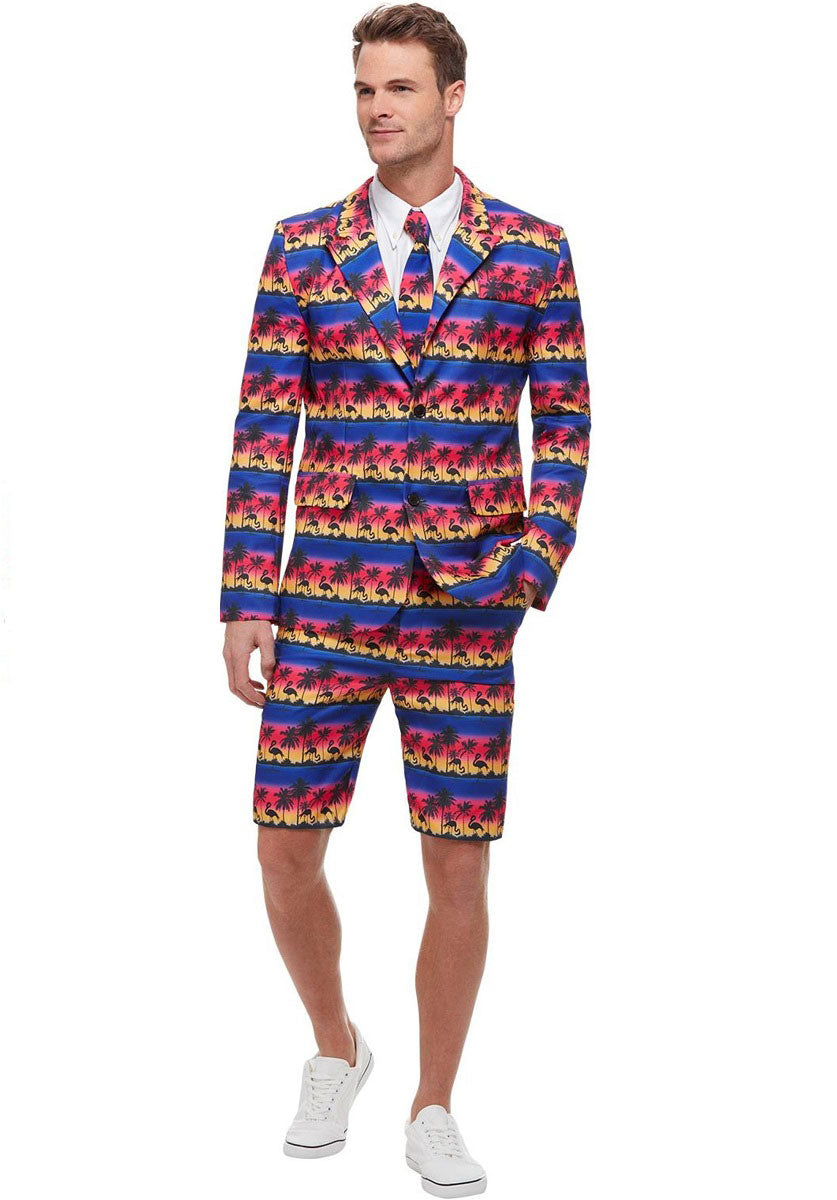 Sunset Flamingo Suit, Blue