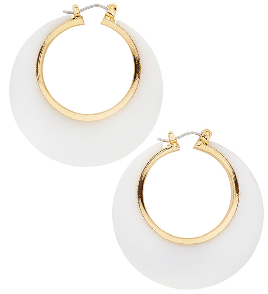 White & Gold Disco Earrings