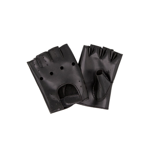 Faux Leather Biker Gloves
