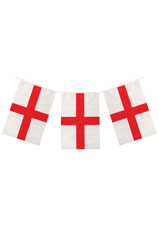 St George's Cross England Flag Fabric Bunting 4m (12 Flags)