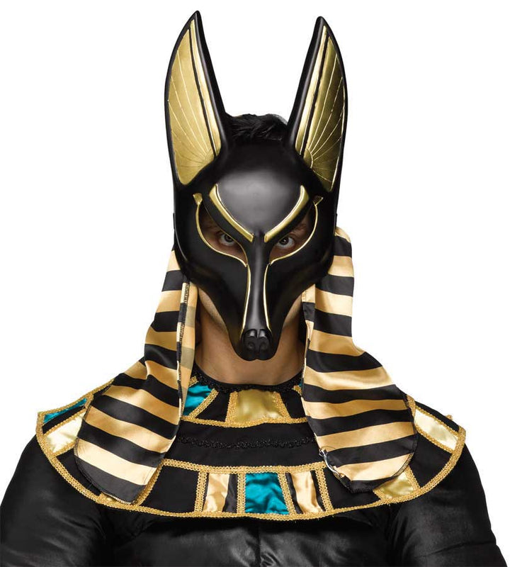 Egyptian Black and Gold Anubis Mask