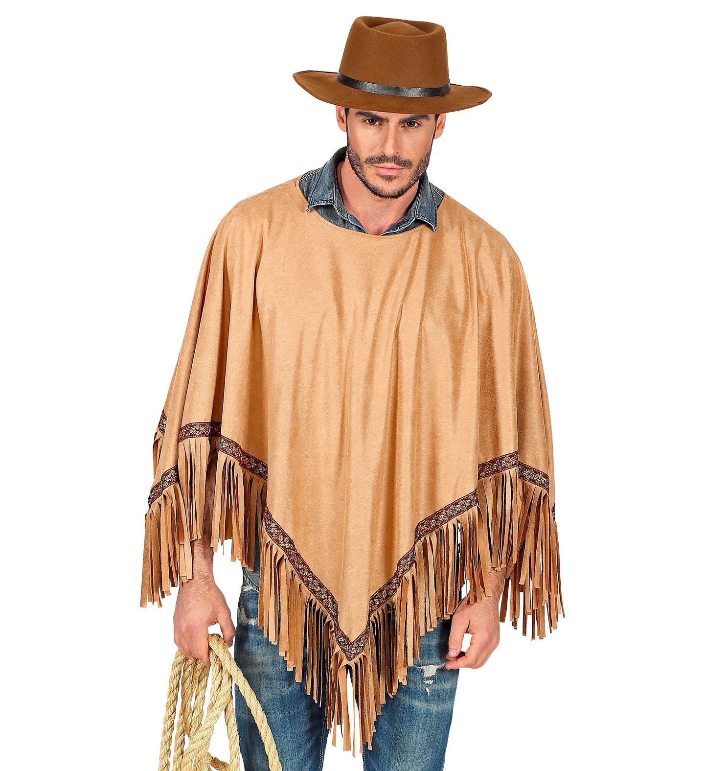Brown Suede Poncho
