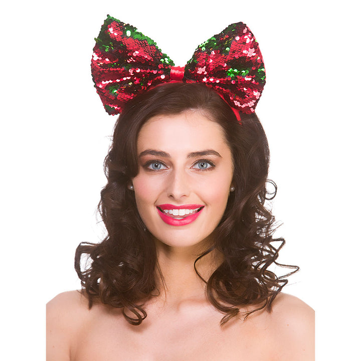 Xmas Sequin Bow Headband