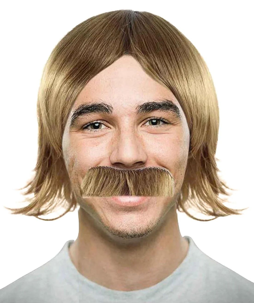 70's Disco Wig & Moustache