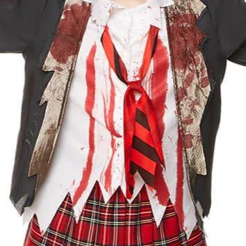 Zombie School Girl Costume for Kids - Halloween Party Outfit