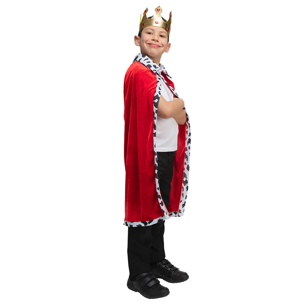 Deluxe Velvet Robe & Crown - Red