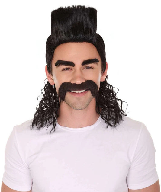 Animated Movie Wig With Eyebrows & Moustache