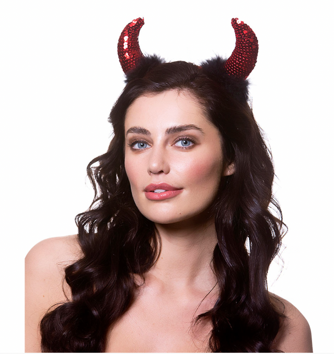 Deluxe Sequin Devil Red Horns