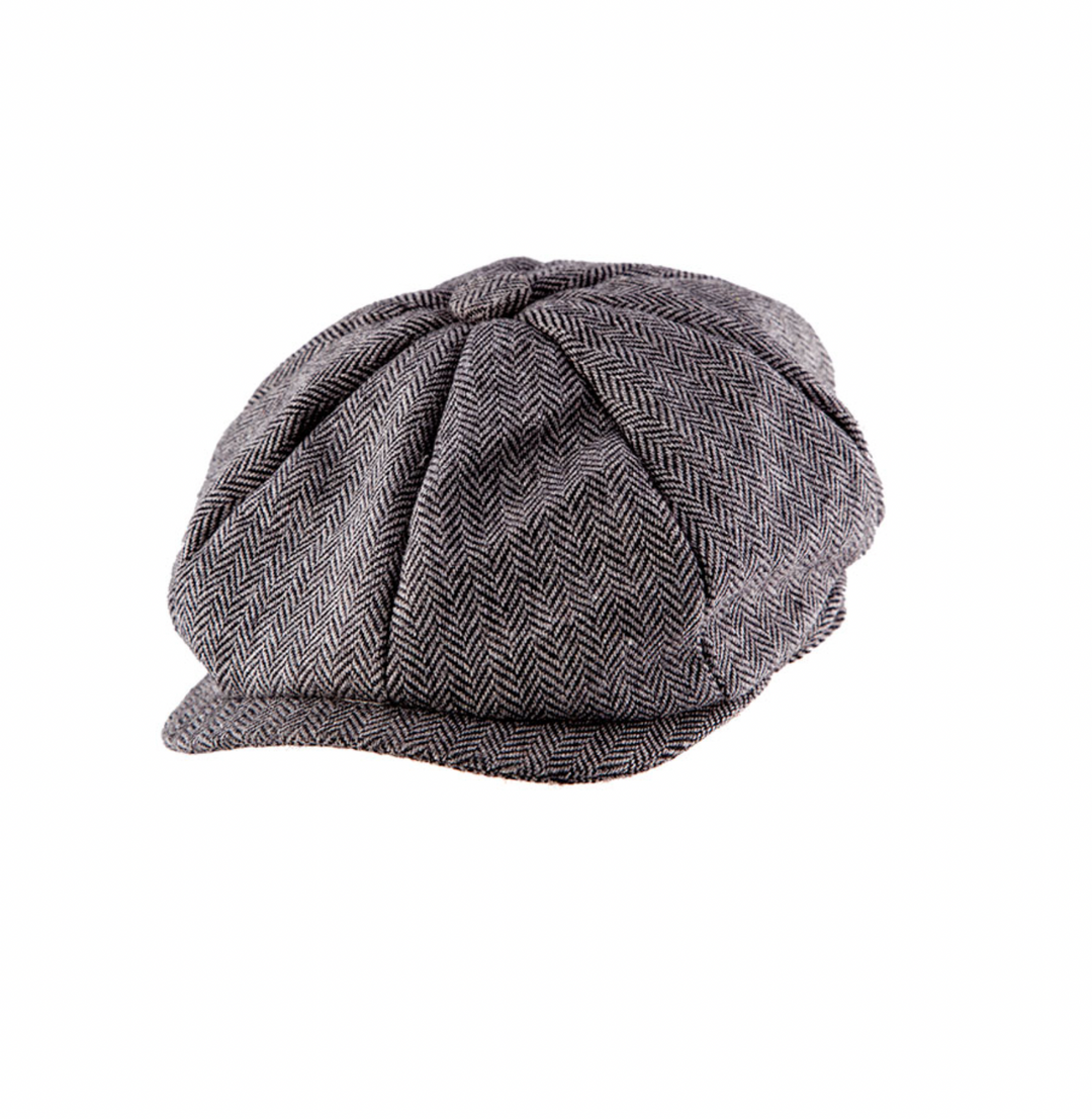 Peaky Flat Cap - Grey Herringbone - Costumes Accessories