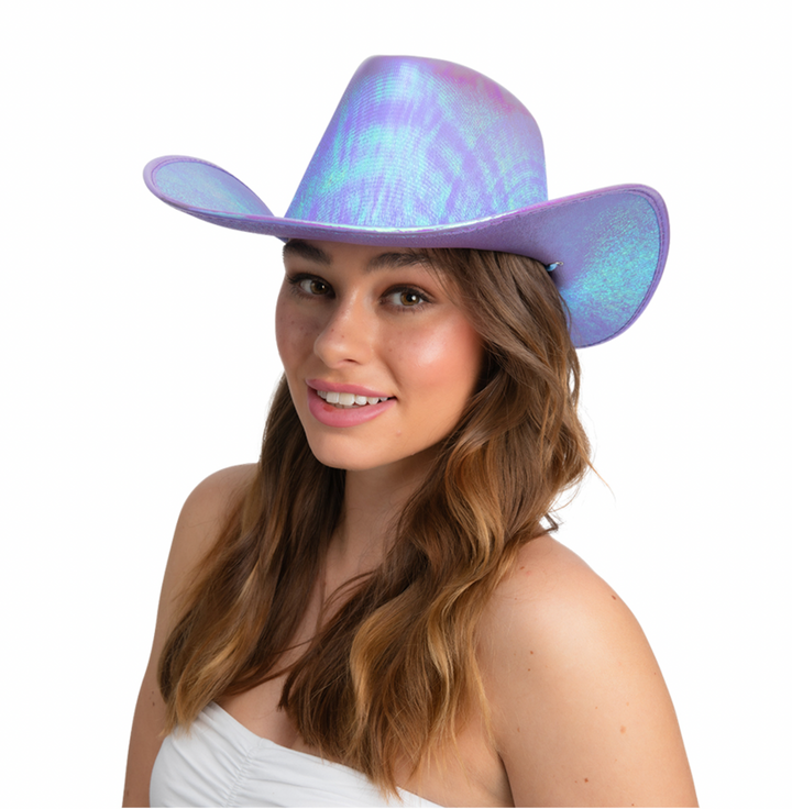 Cowgirl Texan Hat - Lavender Iridescent - Costume Accessory