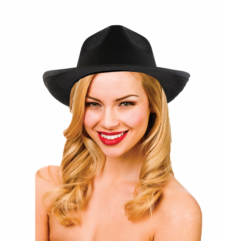 Mafia Black Fedora Hat Good Quality Mad World Fancy Dress
