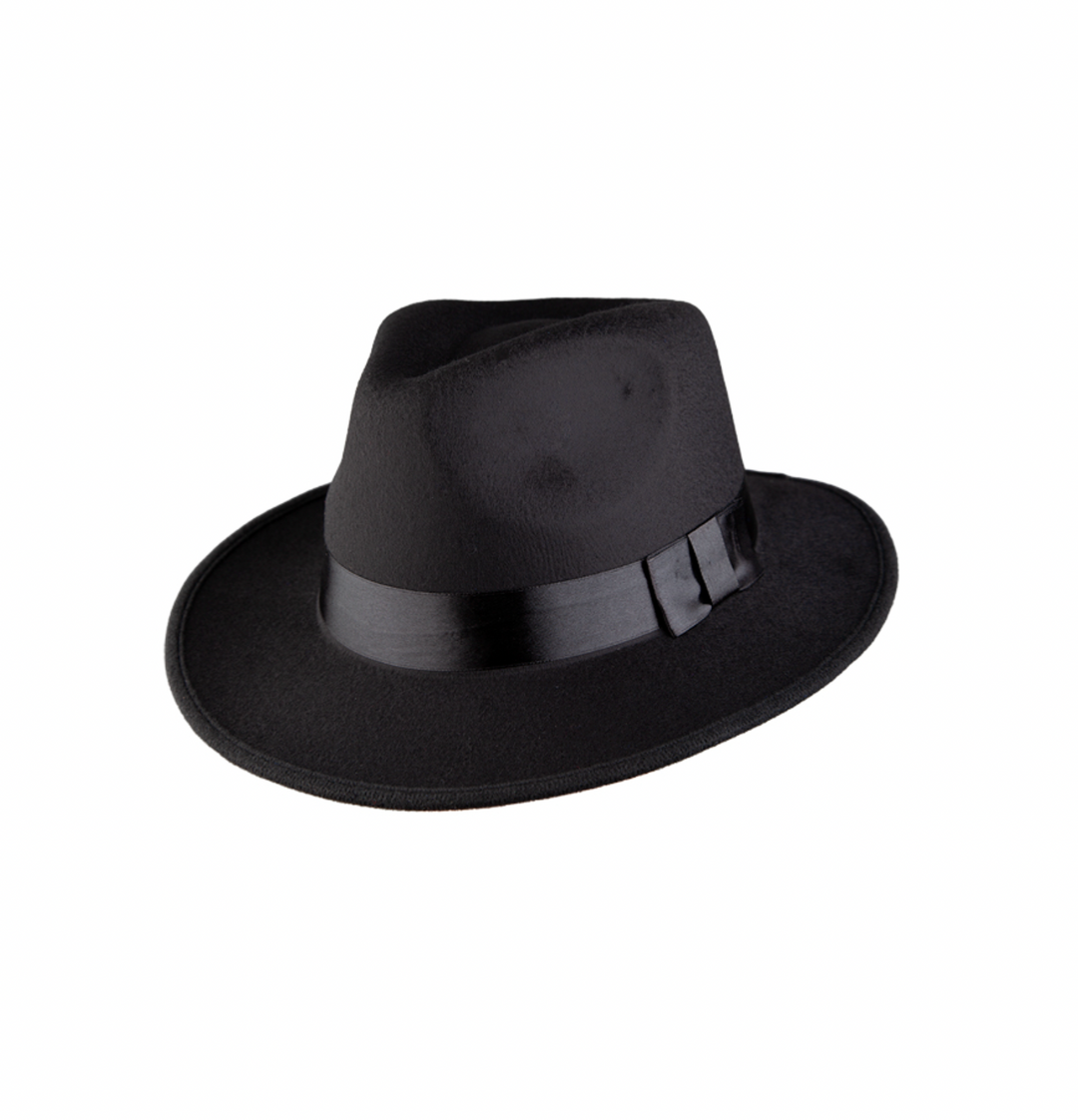 Mafia Black Fedora Hat Good Quality Mad World Fancy Dress