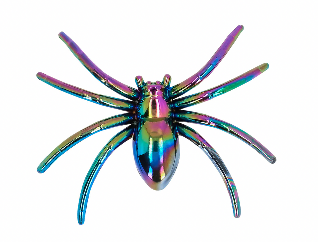 Set 6 Spiders iridescent (7 x 5.5 cm)