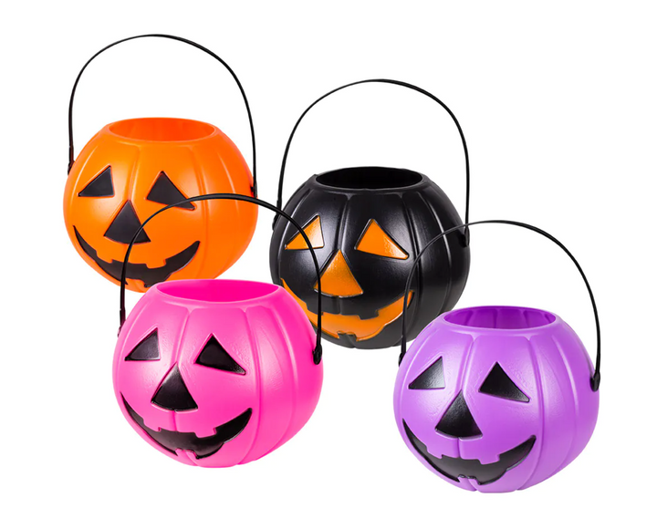 Pumpkin bucket 4 colours assorted (14 x 16 cm)