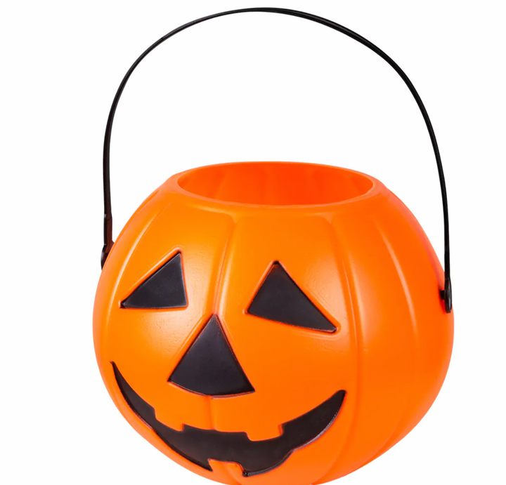 Pumpkin bucket 4 colours assorted (14 x 16 cm)