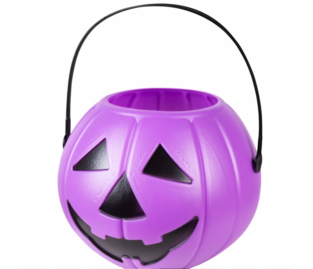 Pumpkin bucket 4 colours assorted (14 x 16 cm)