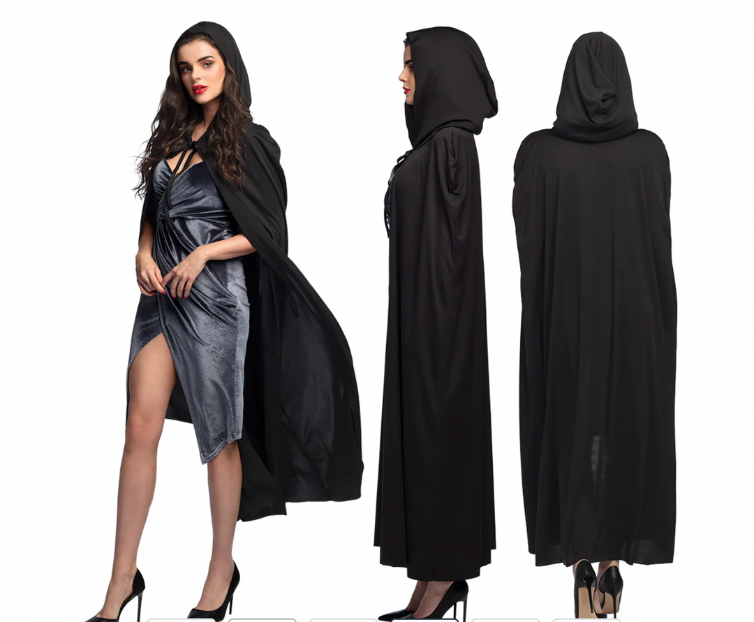 Hooded Cape, Black 180cm