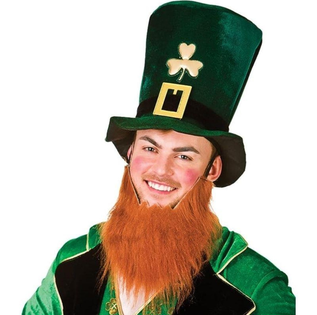 Leprechaun Hat, Green Velvet Hat with Beard