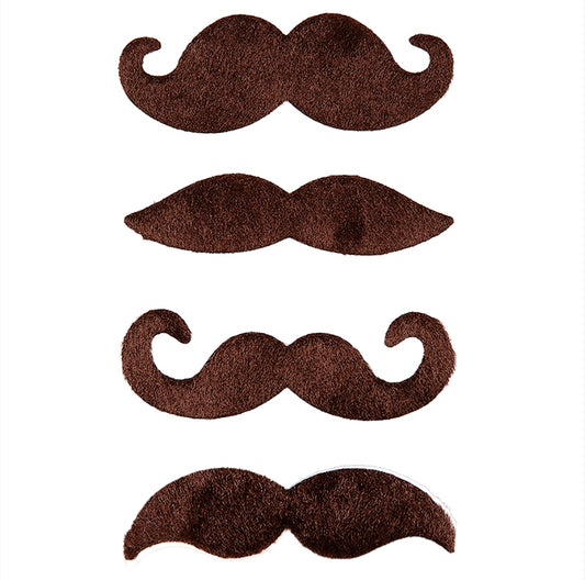 4pc Funny Moustache Brown
