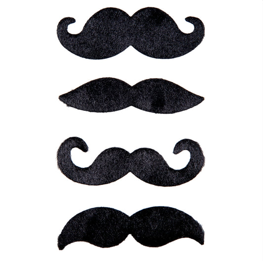 4pc Funny Moustache Black